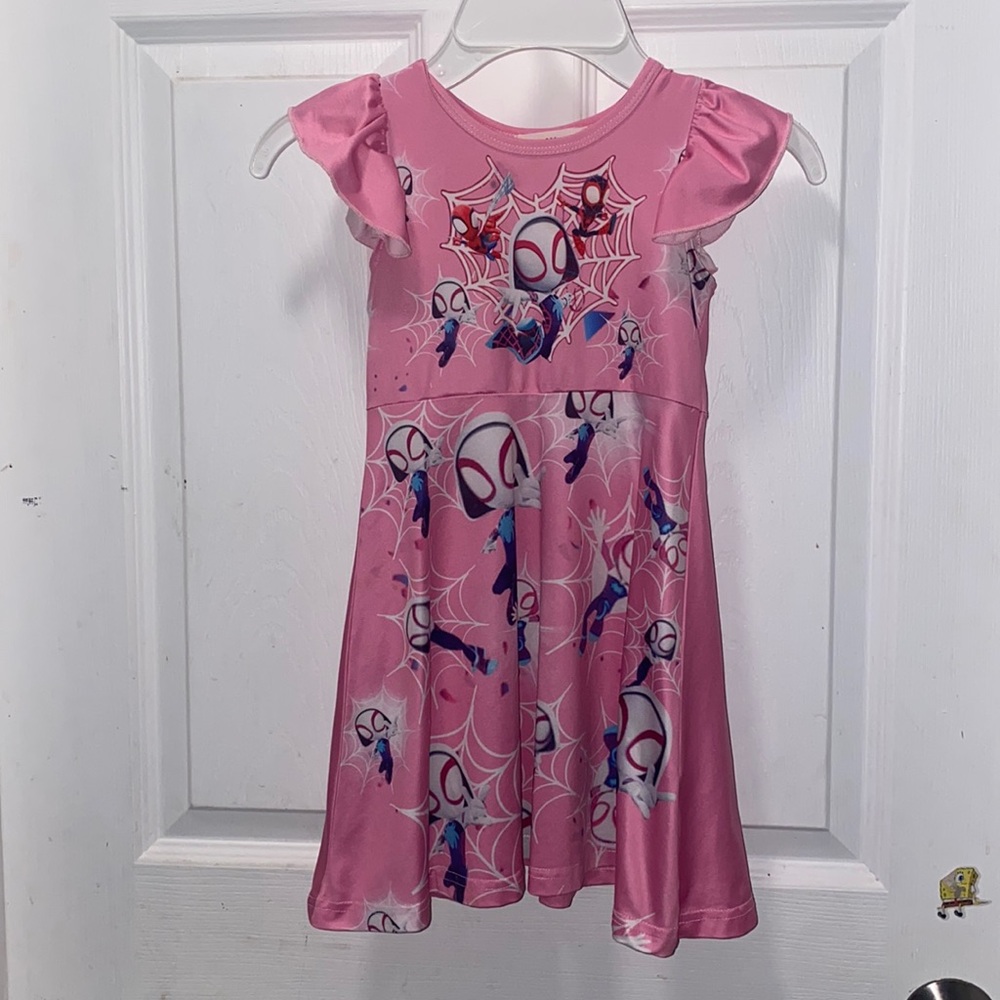 Spiderman Spidey  and His Amazing Friends Ghost Spider Toddler Dress Pink XS